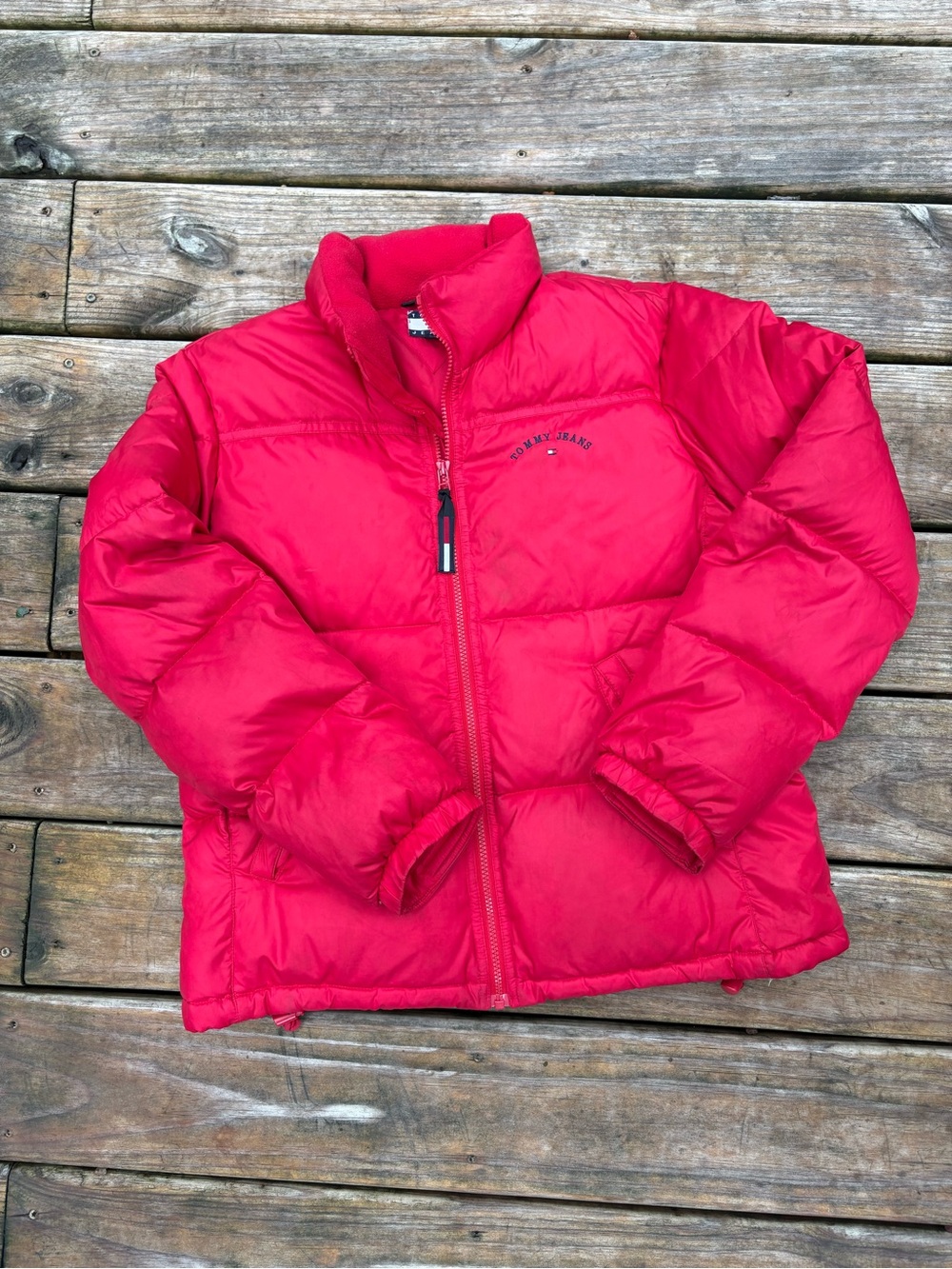 Vintage Tommy Hilfiger Tommy Jeans Bright Red Puffer Jacket